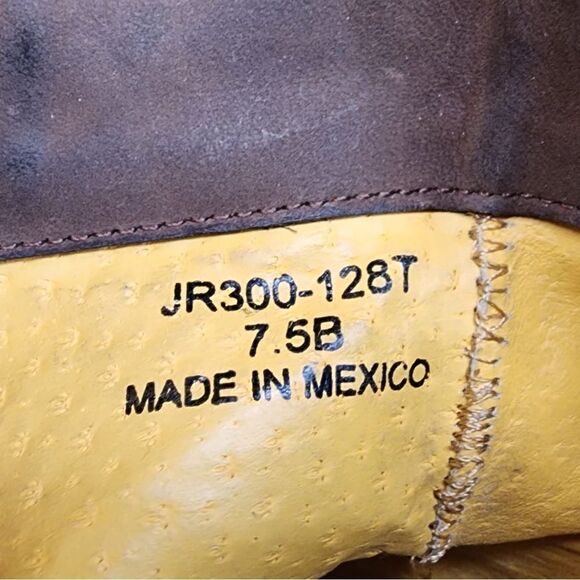 Johnny Ringo- Brown Leather Cowgirl Western Booties with Side Zippers, Size 7.5 - Picture 3 of 13